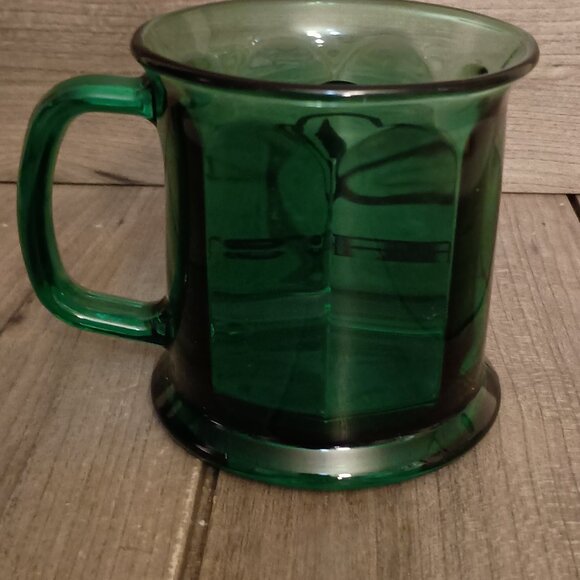 Vintage Girl Scouts Logo Emerald Green Glass Mug Made in the USA - Picture 6 of 10